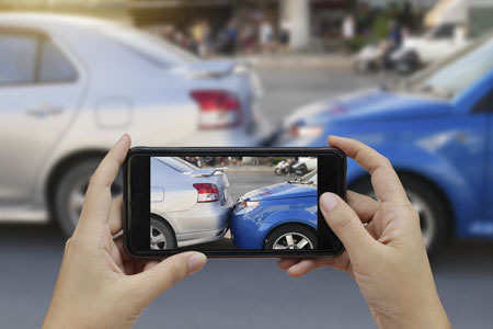 take photo of car accident for personal injury attorney situation